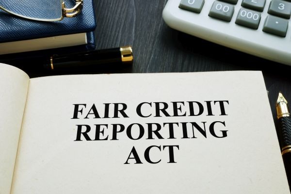 Fair credit reporting act FCRA on a desk.